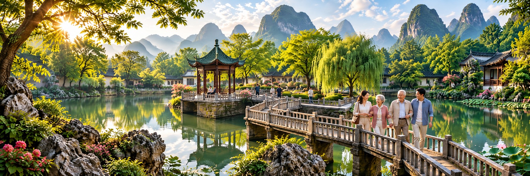 靖江王府园林与银龄关爱场景